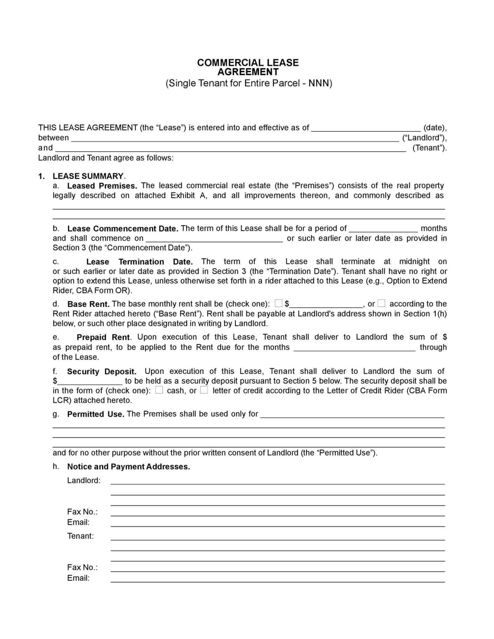 Multiple Tenant Lease Agreement Template