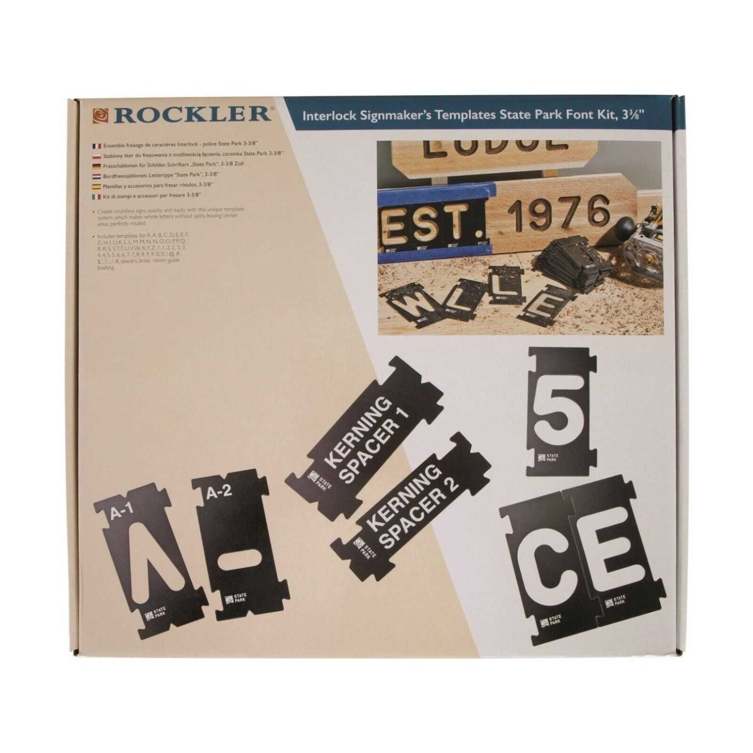 99Pc Rockler Sign Maker Router Template Kit Numbers & Letters 3 3/8 For