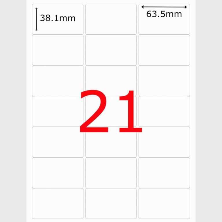 Label Template 21 Per Sheet Word