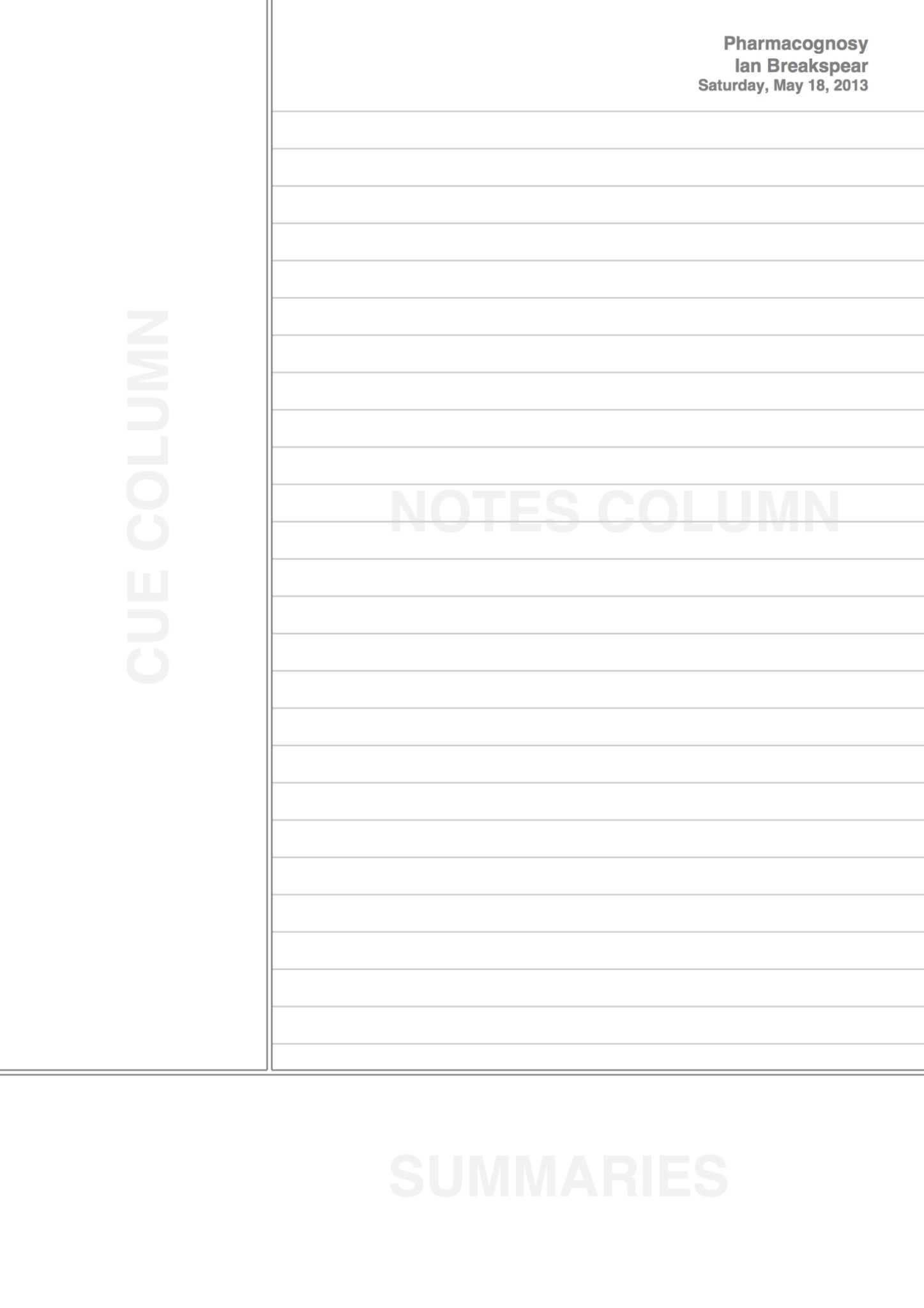 Avid Cornell Notes Template Printable Throughout Avid Cornell Note