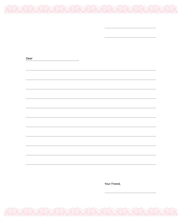 Blank Letter Writing Template For Kids For Letter Writing Template For ...