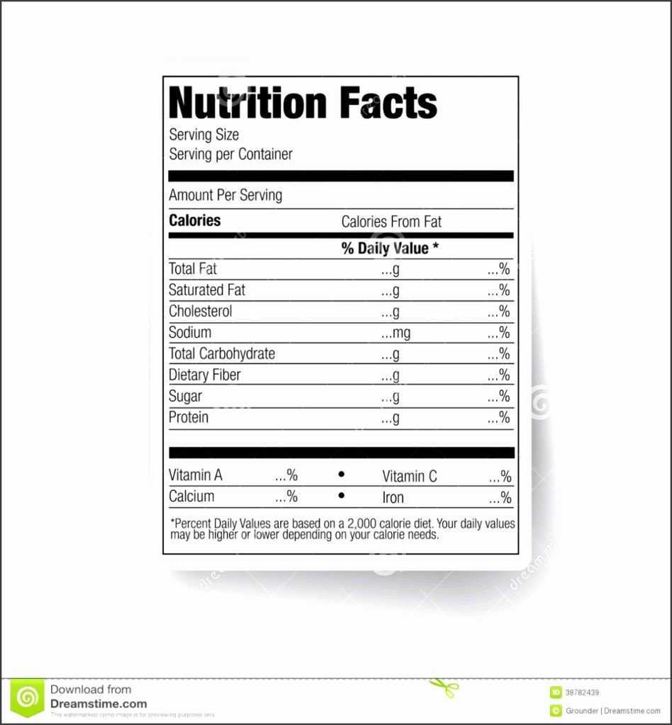 Blank Nutrition Facts Label Template Word Doc 30 Blank Nutrition For