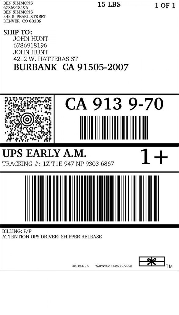 Blank Ups Shipping Label Template – Do You Carry A Blank Pick Ticket ...