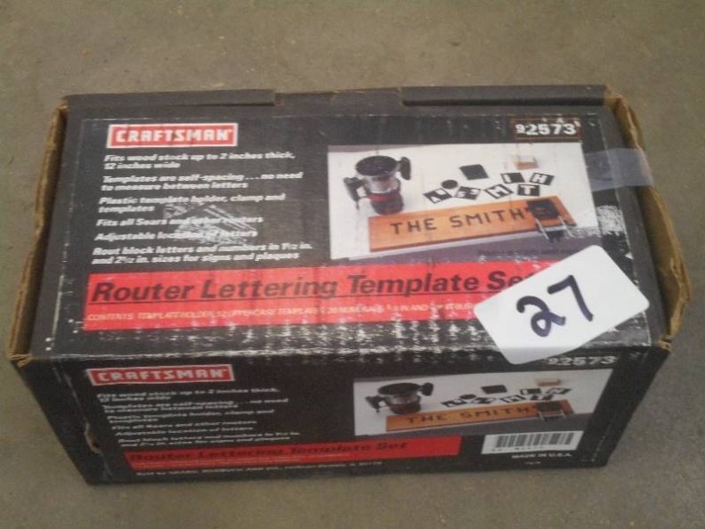 Craftsman Router Lettering Template | Loretto Equipment #308 | K Bid In ...