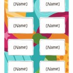 Name Badges (Bright Design, 8 Per Page, Works With Avery 5395 And Regarding Word Label Template 8 Per Sheet