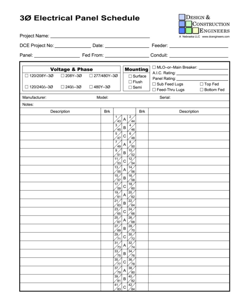 Printable Electrical Panel Breaker Labels / 20 Printable Panel Schedule